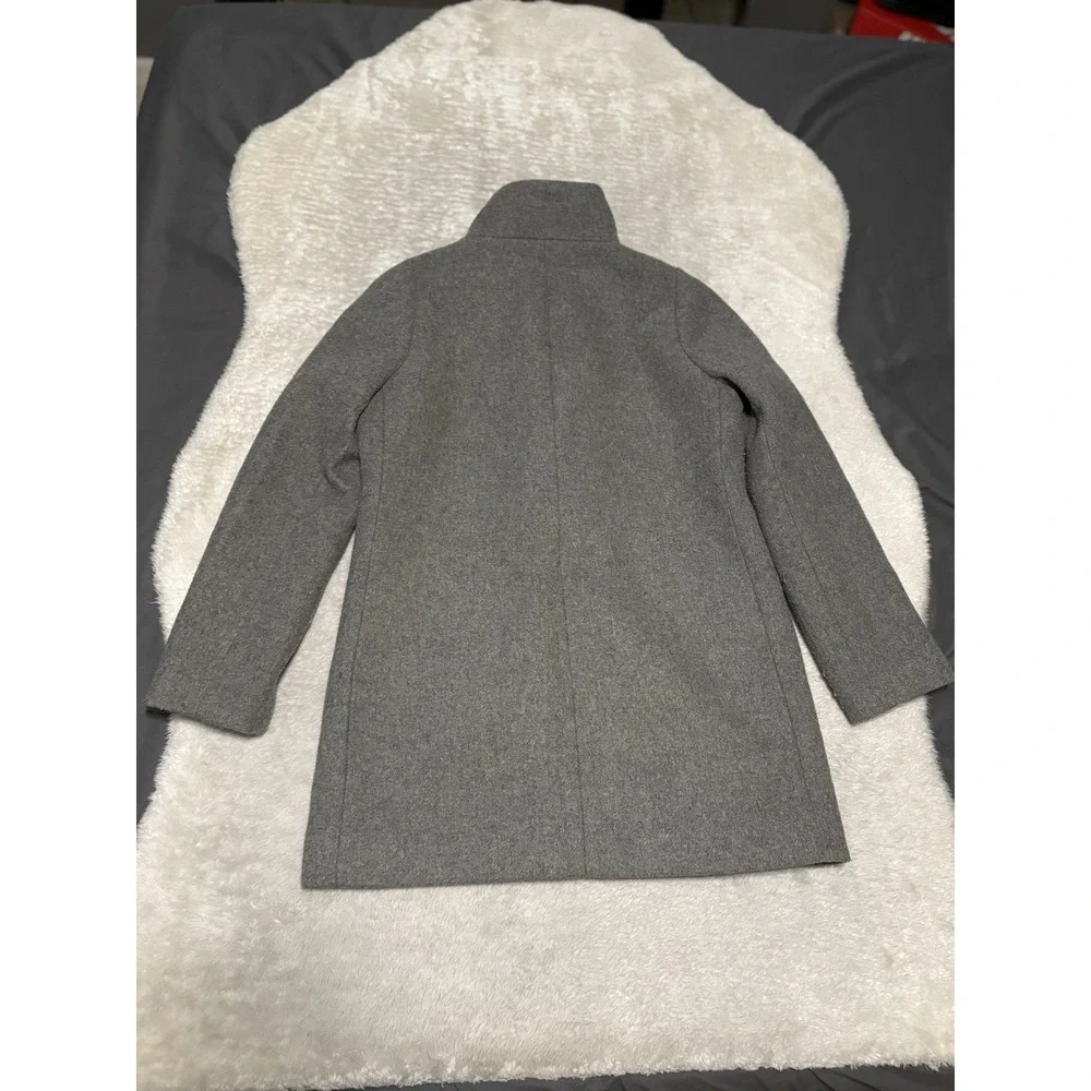 J Crew Mercantile Coat‎ Womens 4 Gray Wool Blend Funnel Neck Jacket Style J6140 - Picture 2 of 9